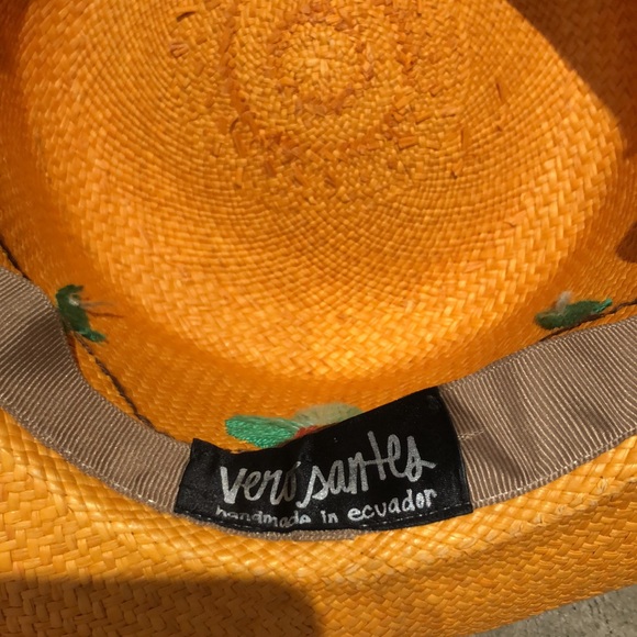 Vintage beautiful Panama- hat with multicolor flowers. Ecuador. Medium fit. - Picture 8 of 8